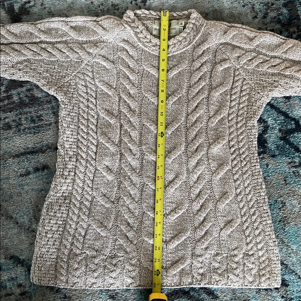 Cream Cable Knit Crew Neck Sweater - Picture 5 of 8